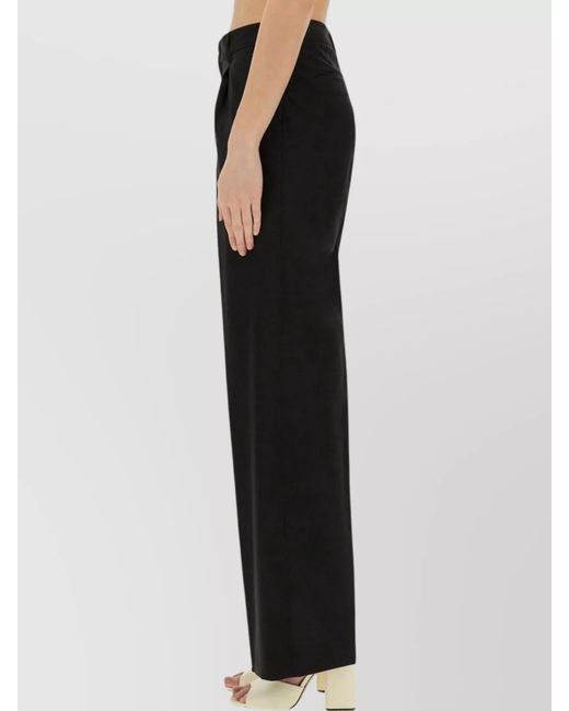 PT Torino Black Virgin Wool Wide-Leg Trousers