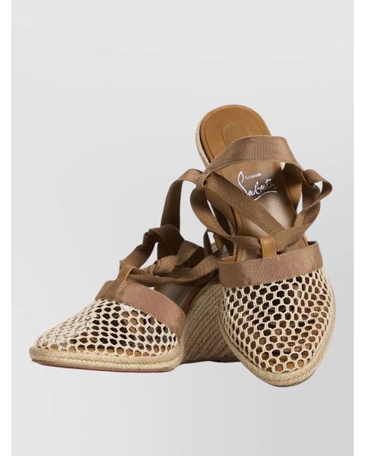 Christian Louboutin Brown Toleda Pointed Espadrille Wedge Sandals