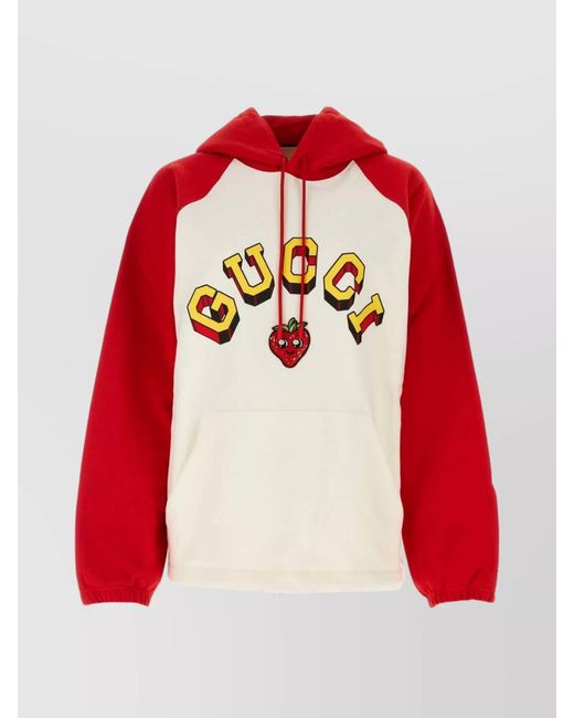 Gucci Red Two-tone Cotton Oversize Sweatshirt