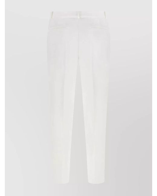 Pinko White Straight-Leg Tailored Trousers