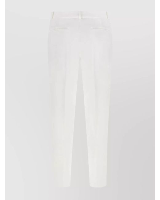 Pinko White Straight-Leg Tailored Trousers