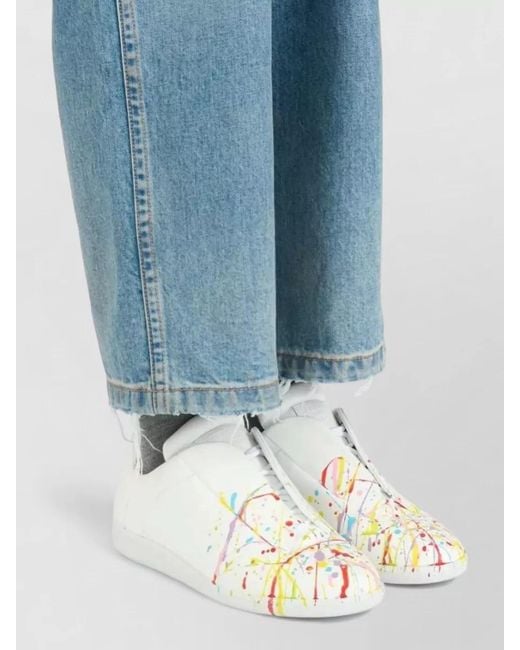 Maison Margiela Natural Low Top Sneakers Paint Splatter Design for men