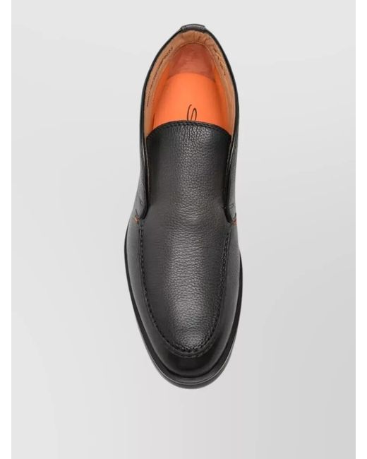 Santoni Gray Leather Loafers for men