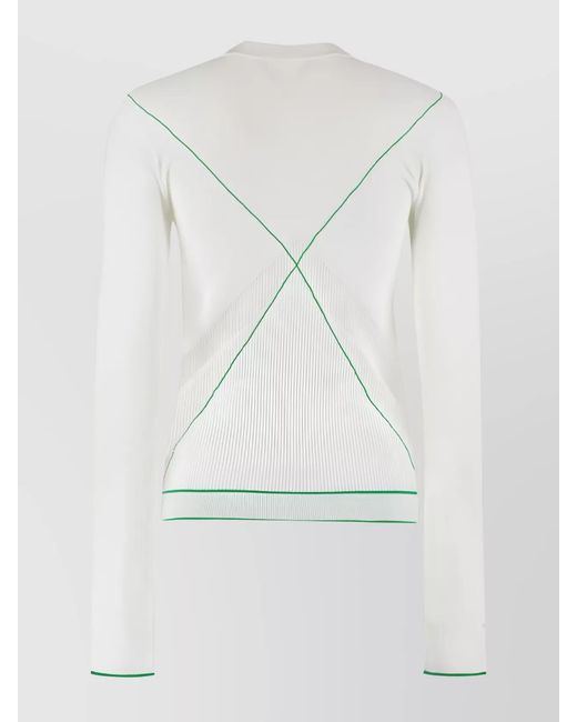 Bottega Veneta White Fine-Knit Crewneck Sweater
