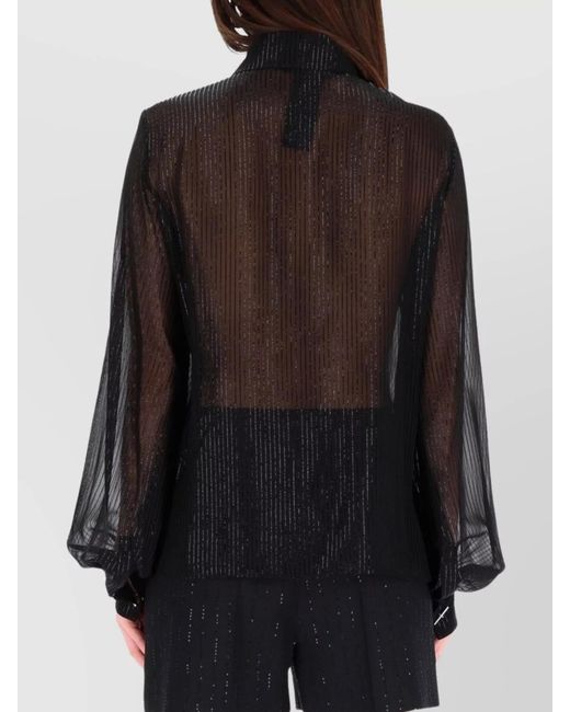 Max Mara Black Silk Bow Blouse