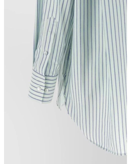 Xacus Blue Tessa Striped Shirt Long Sleeves Relaxed Fit