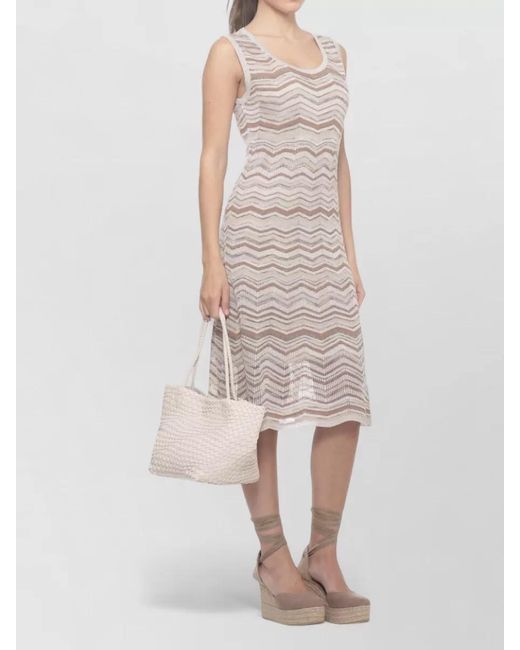 D.exterior Multicolor Knit Dress Above Knee Geometric Pattern