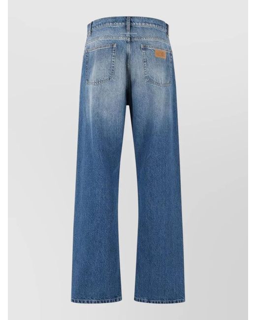 MM6 by Maison Margiela Blue Denim Jeans Straight Leg Belt Loops for men
