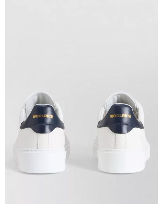 Woolrich White Calf Leather Low-Top Sneakers for men