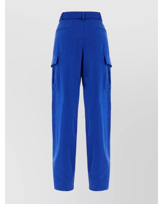 Ferragamo Blue Lyocell Cargo Trousers