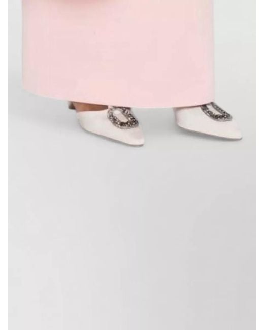 Solace London Pink Kiana Satin Off Shoulder Slit Gown
