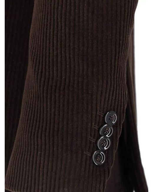 Lardini Black Corduroy Double Breasted Blazer Four Button Cuff for men