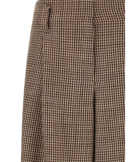 Brunello Cucinelli Brown Prince Of Wales Lamé Flared Trousers