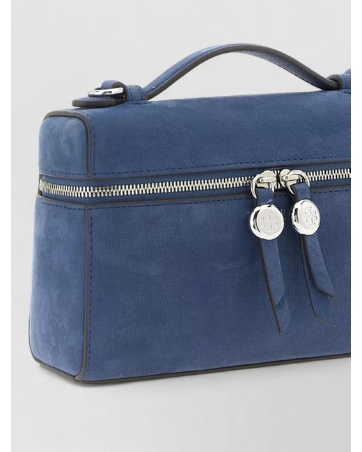 Tory Burch Blue Romy Slim Crossbody Bag Adjustable Strap Top Handle