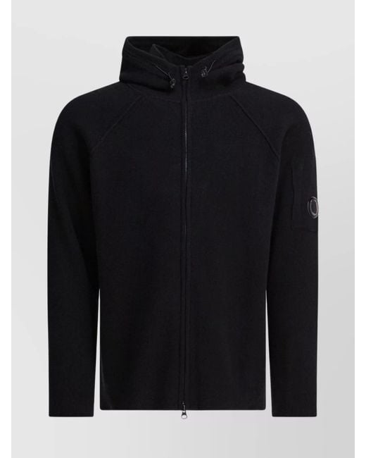 C P Company Blue Patched Arm Hooded Knitwear for men