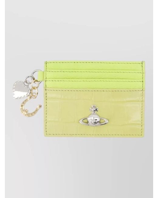 Vivienne Westwood Yellow Embossed Leather Card Holder
