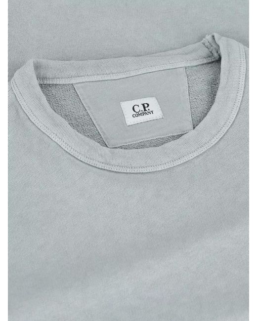 C P Company Gray Cotton Crew-Neck Sweatshirt for men