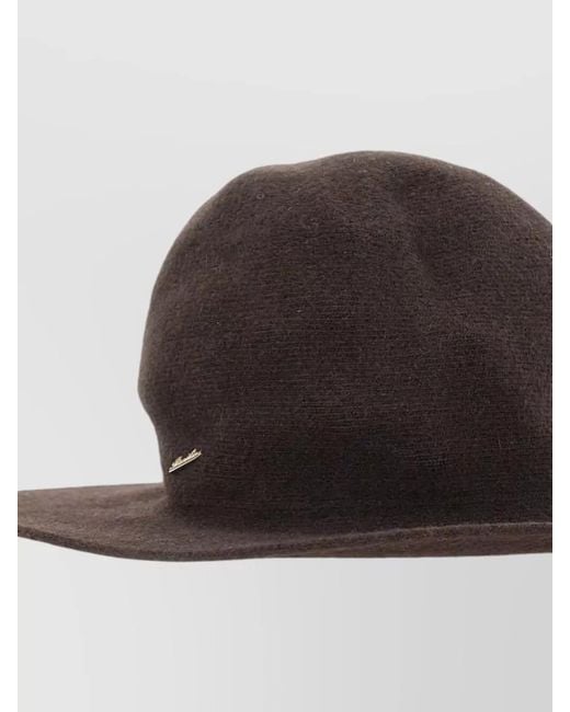 Borsalino Brown Round Crown Wool Blend Cloche Hat