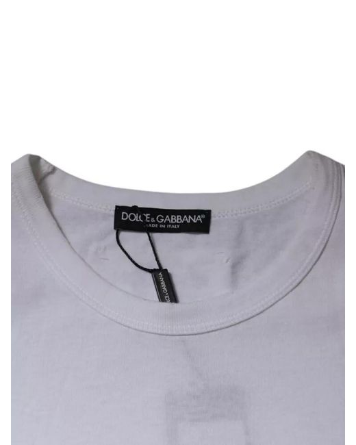 Dolce & Gabbana Blue Striped Crew-Neck Short-Sleeve T-Shirt for men