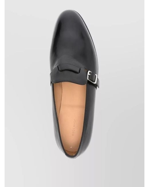 John Lobb Gray Leather Monk Strap Shoes for men