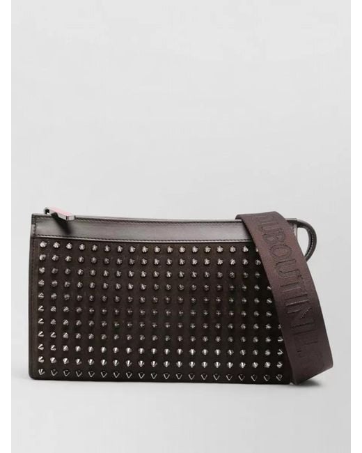 Christian Louboutin Black Stylish Leather Crossbody Shoulder Bag for men