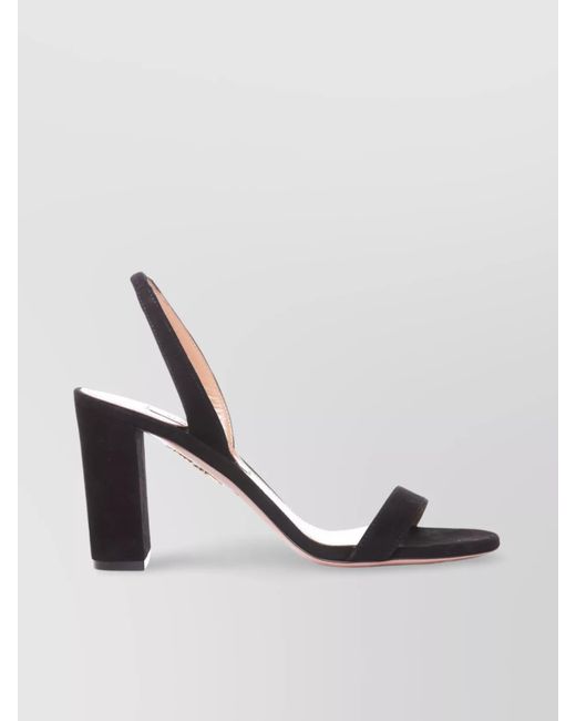 Aquazzura Metallic High Heel Round Toe Block Sandals