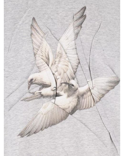 Maison Margiela Gray Graphic Crew Neck T Shirt Short Sleeves for men