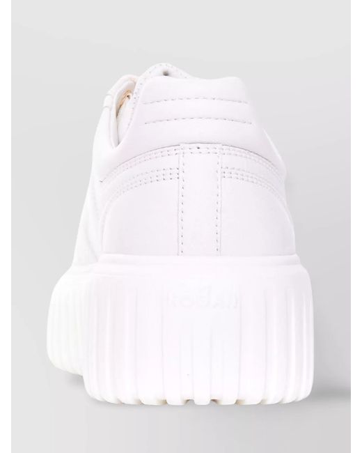 Hogan White Leather Low-Top Sneakers