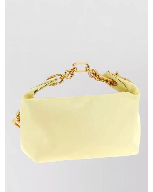 Balmain Metallic Sync Mini Calfskin Chain Shoulder Tote