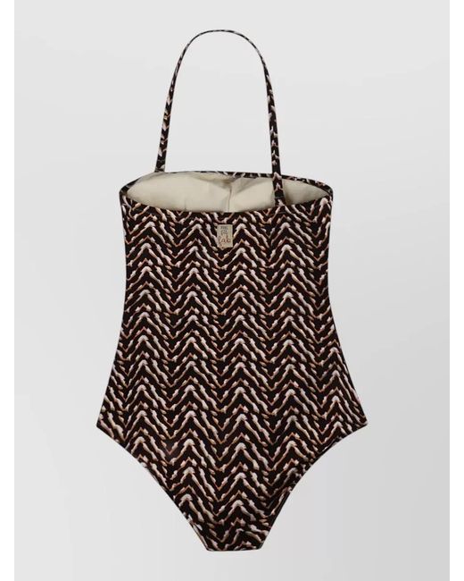 Feel me fab Multicolor Ravello Halter Neck One Piece Swimsuit
