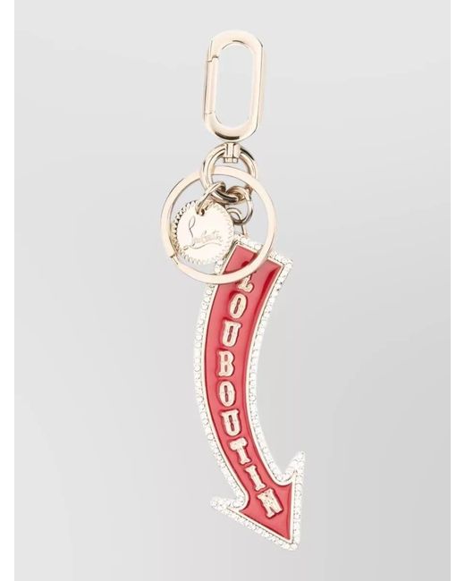 Christian Louboutin White Brass Arrow Keyring