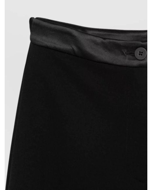 Emporio Armani Black Tailored Pants Dart Detail Tapered Leg