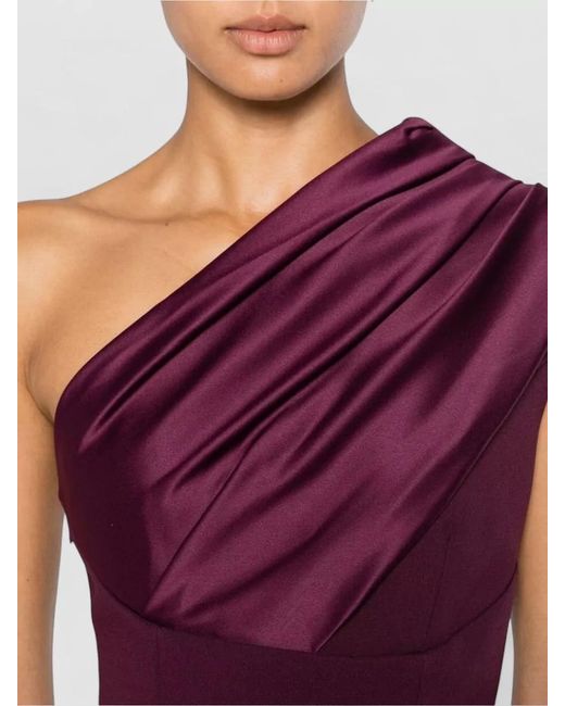 Solace London Purple Gabriela One Shoulder Backless Maxi Dress