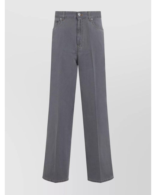 Miu Miu Gray Denim Wide-Leg Trousers