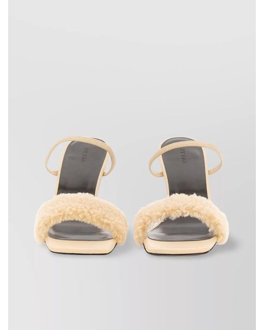 By Far Natural Leather Stiletto Sandals