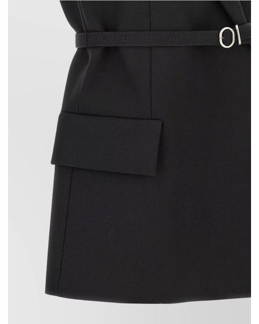 Jil Sander Black Belt Wool Vest