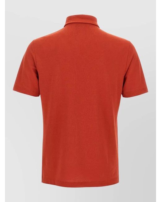 Zanone Red Ice Cotton Polo Shirt Short Sleeves for men