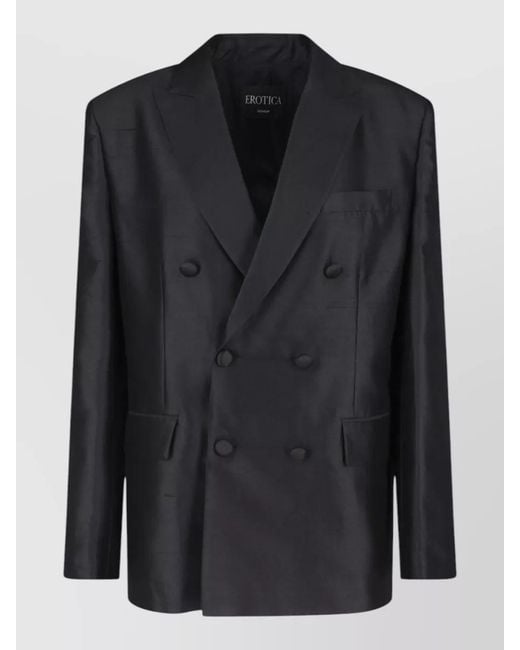 Dondup Black Double Breasted Blazer Structured Tailored Design