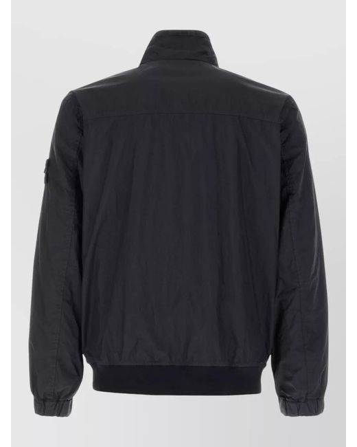 Stone Island Black Nylon Bomber Jacket for men