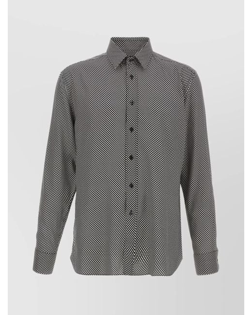 Tom Ford Gray Polka-Dot Shirt for men