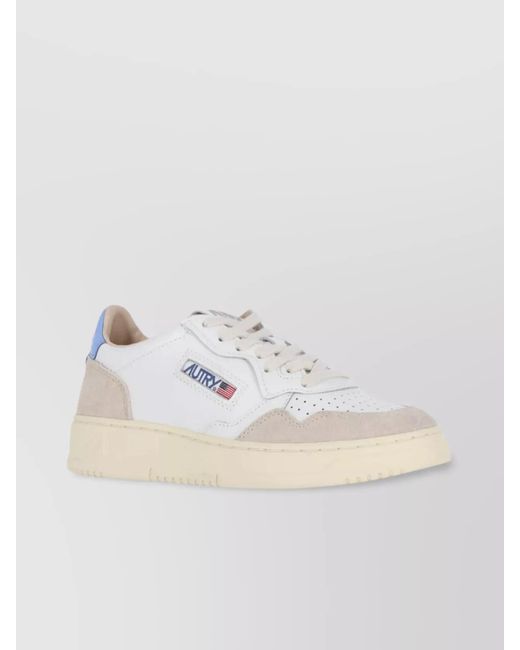 Autry White Leather Low-Top Sneakers