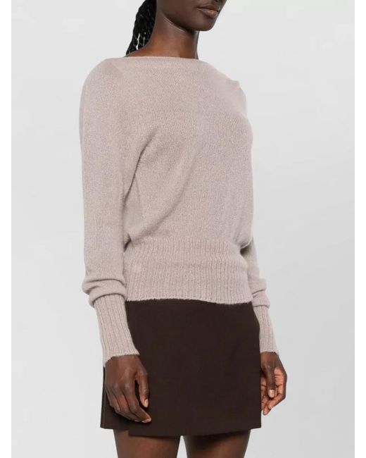Tom Ford Pink Long Sleeve Boat Neck Cashmere Silk Knit