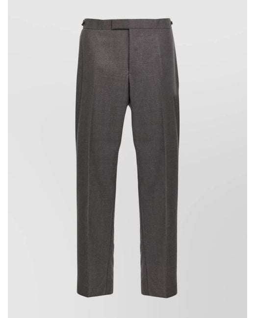 Thom Browne Gray Wool Straight-Leg Trousers for men