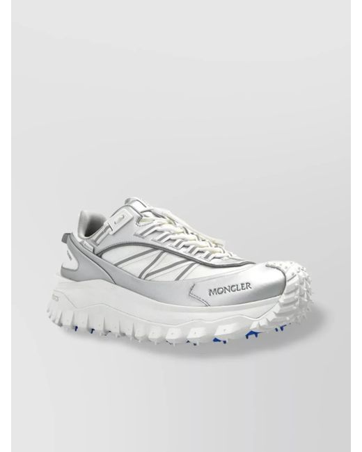 Moncler White Leather Low-Top Sneakers for men