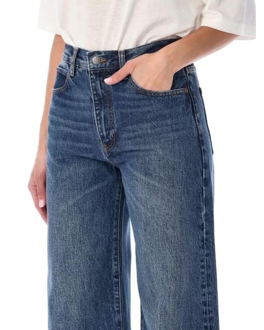 FRAME Blue High Rise Wide Leg Denim Jeans