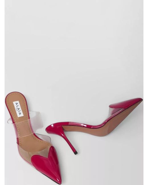 Alaïa Pink Le Coeur Mules Heart Detail Stiletto