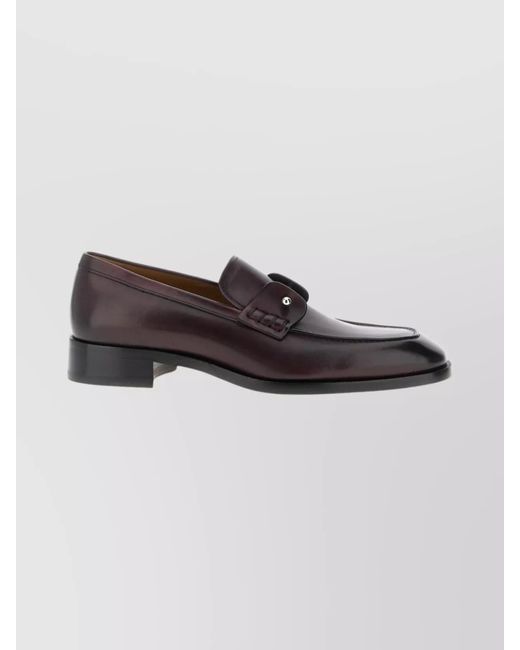 Christian Louboutin Gray Round Toe Loafers Featuring Buckle Detail for men