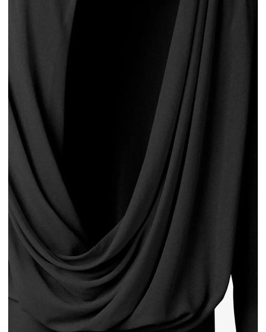 Jacquemus Black Draped Cutout Mini Dress