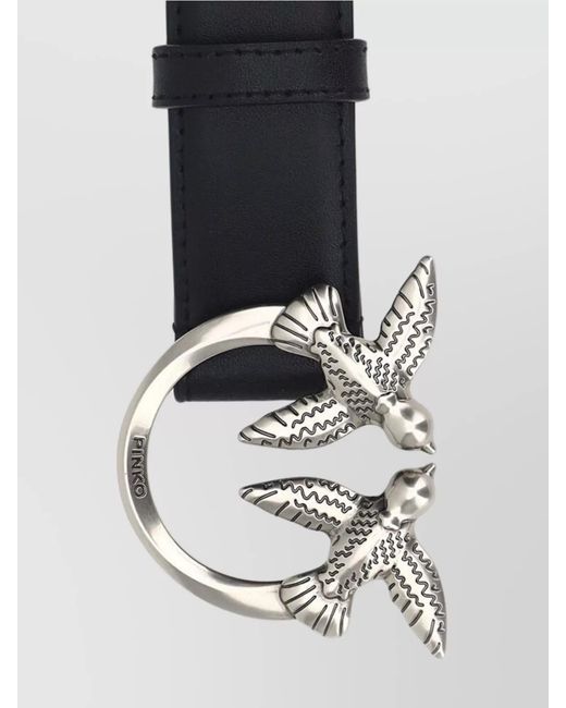 Pinko Gray Leather Love Berry Belt