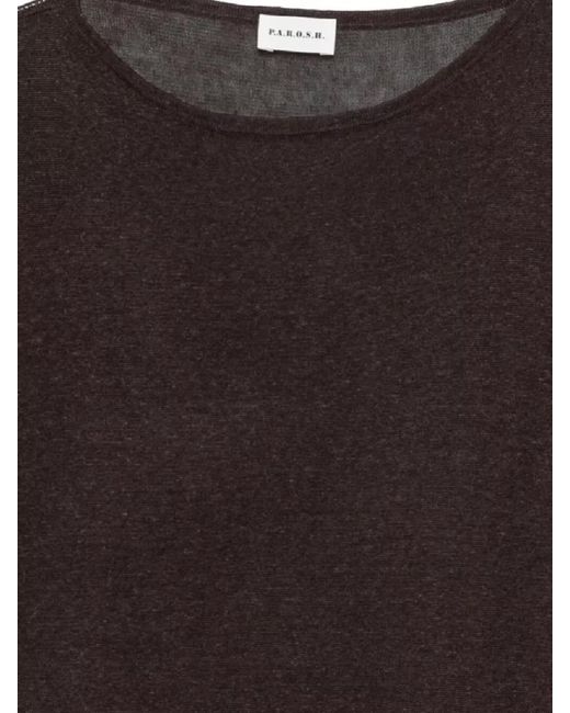 P.A.R.O.S.H. Black Knitwear Top Long Sleeves Round Neck